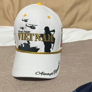 White and Gold Vietnam Commemorative Cap